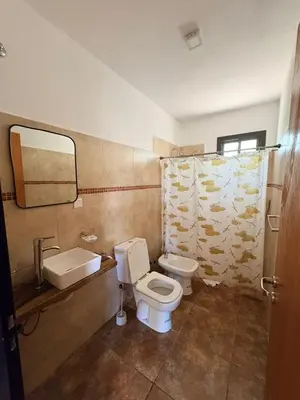a bathroom with a toilet and a sink at Los Frutales in Villa Carlos Paz