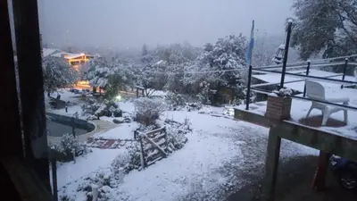 a view of a yard covered in snow at Balcon Al Paradiso in Santa Rosa de Calamuchita