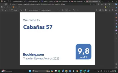 a screenshot of a website with a clock on it at Cabañas 57 in Villa Carlos Paz