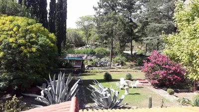 a garden with a bench and some plants and trees at Quinta Santana in José de la Quintana