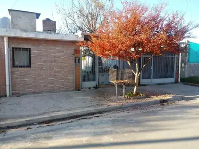 a tree in front of a house with a fence at Departamento El Nogal in Alta Gracia