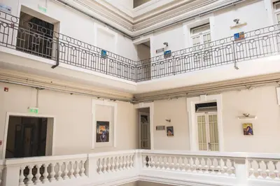 a view of the inside of a building with a balcony at Gran Hotel Victoria Cordoba Argentina in Cordoba