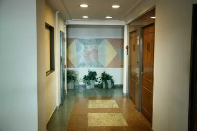 a hallway with potted plants and a painting on the wall at 3 o 4 PERSONAS A 150 Mts SANATORIO ALLENDE in Cordoba