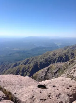 a view from the top of a mountain at Cabañas Vientos del Sur in Villa Yacanto