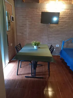 a table with a plant on it in a room at Departamento Estela Marys in Mina Clavero