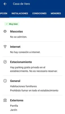 a screenshot of a cell phone screen with the names of the ingredients of a therapy at Casa de Vero in Mina Clavero