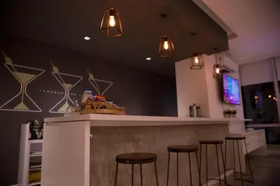 a bar with a pirate ship on the counter at Ciudad Prado Hotel in Cordoba