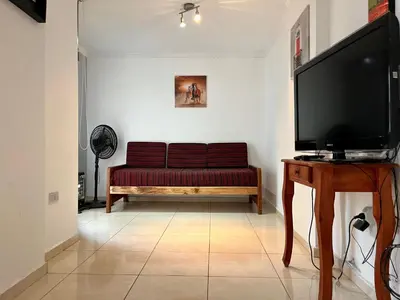 a living room with a couch and a flat screen tv at Apartamento Allegro in Cordoba