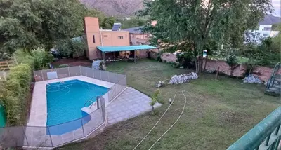 an aerial view of a backyard with a swimming pool at Costa Dorada in San Antonio de Arredondo