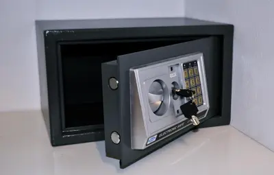 a microwave oven with its door open on a wall at Cabañas Las Troncas in Merlo