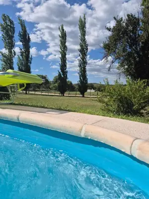a pool with a frisbee on top of it at Doña Haydee in Las Tapias