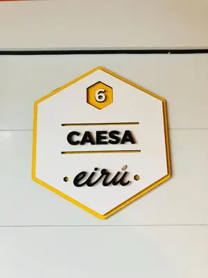 a sign on a wall that reads casa intel at Eirú Hostel in Santa Rosa de Calamuchita