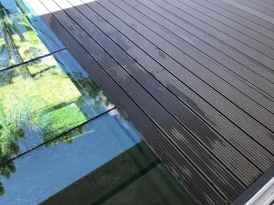a close up of a window of a house at Gran casa del lago in Villa Ciudad de America