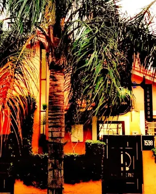 a palm tree in front of a building at Rincón de Paz Apart & Loft Suite Boutique - Adults Only in Villa Carlos Paz