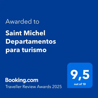 a screenshot of a phone with the text awarded to saint michel departments paninis at Saint Michel Departamentos para turismo in Alta Gracia