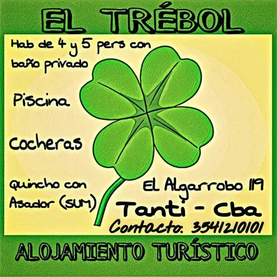 a four leaf clover with the words el trebol at Hostal El Trébol - Tanti in Tanti