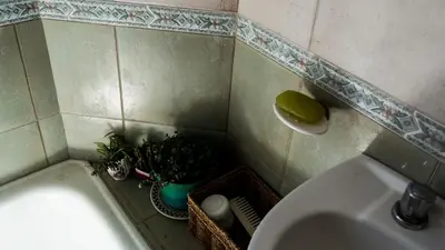 a bathroom with a bath tub and a sink at Las Tejas in Cordoba