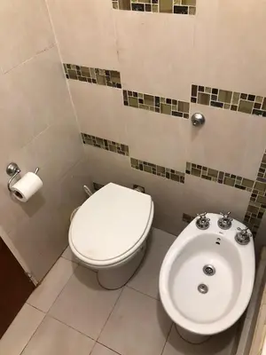 a bathroom with a toilet and a sink at Casa de campo La Querencia in Villa Cura Brochero