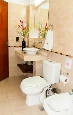 a bathroom with a white toilet and a sink at La Frida Hotel - ADULTS ONLY in Nono
