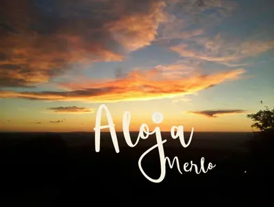 a view of a sunset with the words ahritic at Aloja Merlo - Conectá con la naturaleza en un ambiente único in Merlo