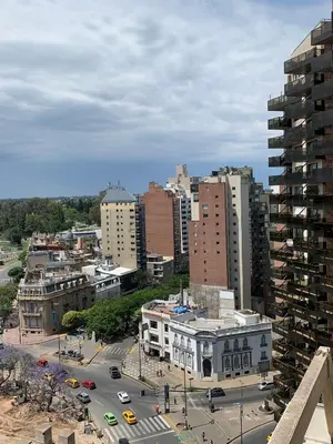 an aerial view of a city with buildings at Mirador de Plaza España in Cordoba