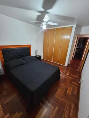 a bedroom with a bed and a ceiling fan at Laprida y Trejo Apartamento in Cordoba