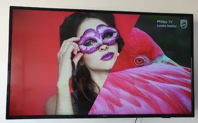 a tv screen with a woman with a mask on at Rosa de los vientos - Cofico in Cordoba