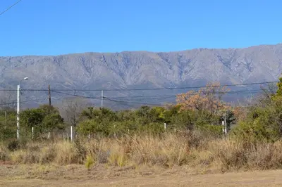 a field with trees and mountains in the background at Las Esmeraldas in Nono