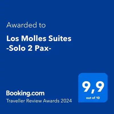 a screenshot of a cell phone with the text awarded to los mobile suites solo at Los Molles Suites -Solo 2 Pax- in Mina Clavero