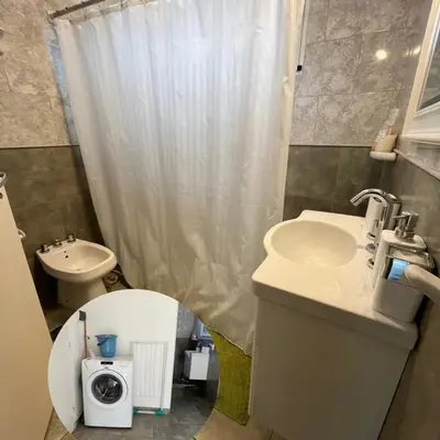 a small bathroom with a toilet and a sink at Algarrobo Nieto in Merlo