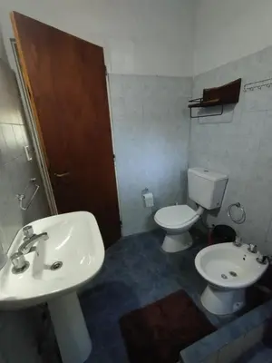 a bathroom with a sink and a toilet at Cabañas de montaña 