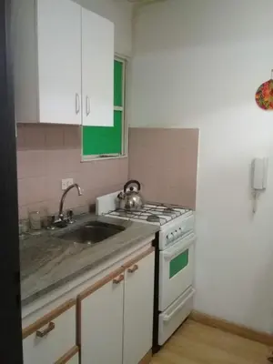 a kitchen with a sink and a stove top oven at Temporal Adry in Cordoba