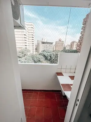 a balcony with a view of a city at Departamento zona CENTRO BOLIVAR y LA CAÑADA con BALCÓN in Cordoba