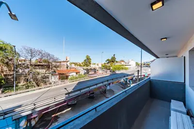a balcony with a view of a street at Viaggiato Duarte Quirós in Cordoba