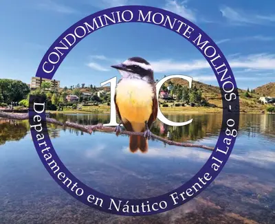 a picture of a bird sitting on a rope near water at Condominio Monte Molinos - Departamento en Náutico frente al Lago in Villa Ciudad de America