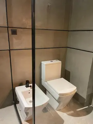 a bathroom with a toilet and a sink at Loft 1930 in Villa Carlos Paz
