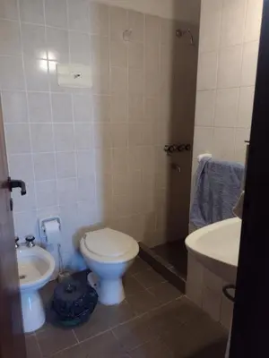 a bathroom with a toilet and a sink at QUIRUS DORMIS in Villa Carlos Paz