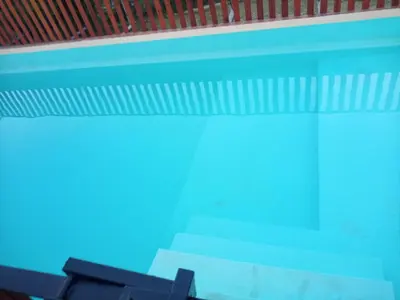 a close up of a tv screen with a stair case at RESIDENCIA EL TALA in Cordoba