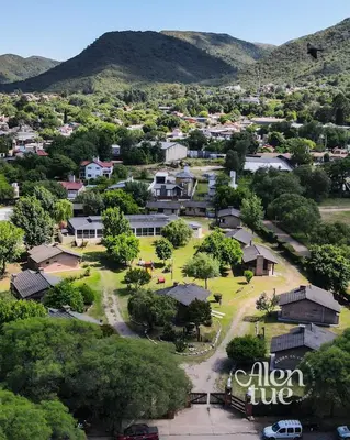 an aerial view of a small town with houses at Aldea Alentue in Santa Rosa de Calamuchita