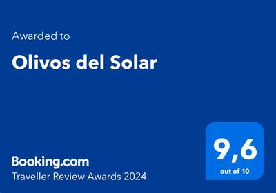 a blue rectangle with the words olives del salah on it at Olivos del Solar in Villa General Belgrano