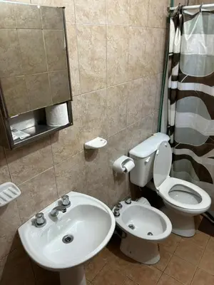 a bathroom with a toilet and a sink at LA FACUNDA in San Francisco del Monte de Oro