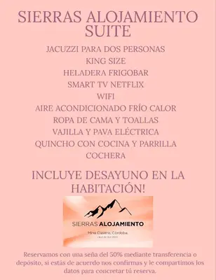 a poster for a lipstick salon with a list of cosmetics at Sierras Alojamiento SUITE in Mina Clavero