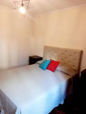 a bedroom with a bed with two pillows on it at Dpto dos dormitorios en Nueva Córdoba in Cordoba