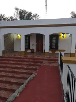 a building with a red carpet in the courtyard at La Casona de Cerro Colonial in Trapiche