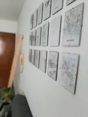 a wall with maps and drawings on a wall at BV ILLIA TERMINAL DE OMNIBUS in Cordoba