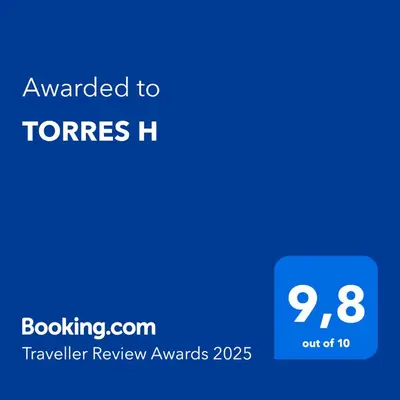 a blue phone screen with the text awarded to forces h at TORRES H in Cordoba