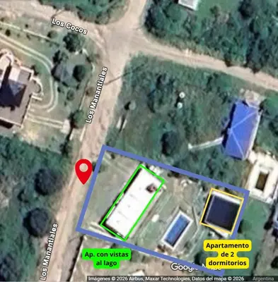 a map of a site with a red heart at El Mirador de los Manantiales in Villa Parque Siquiman