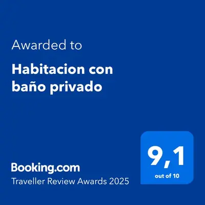 a screenshot of a cell phone with the text awarded to hairification cm barbara at Habitacion con baño privado in Cordoba