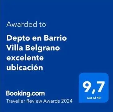 a blue sign with the name of a cell phone at Depto 23 en Barrio Villa Belgrano excelente ubicación in Cordoba
